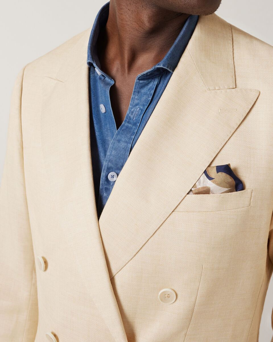 Slim Stretch Double Breasted Tailored Jacket, Lemon, hi-res